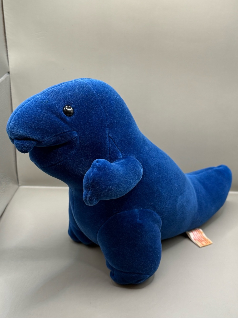 Rare Vintage Manhattan Toy Co Tyrannosaurus Dinosaur Plush Stuffed Animal Blue